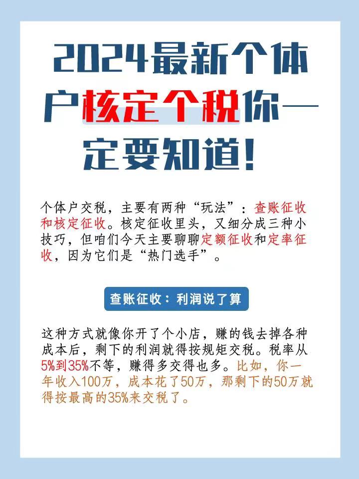 济宁2024最新个体户核定个税你一定要知道！